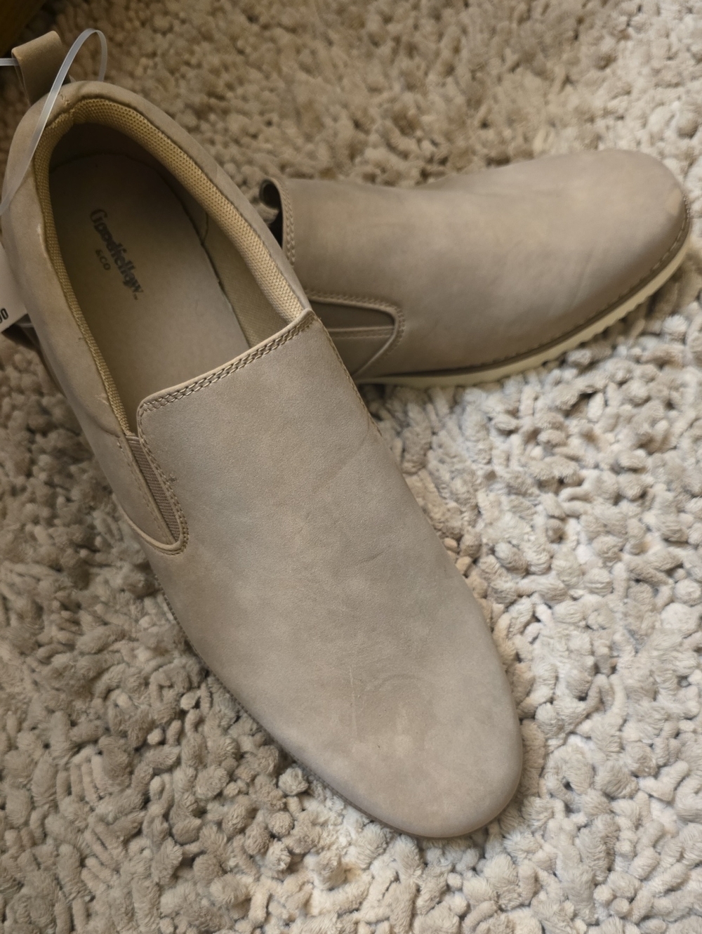 New Goodfellow Men’s Size 12 Slip-On Loafers in Light Taupe - Picture 4 of 6